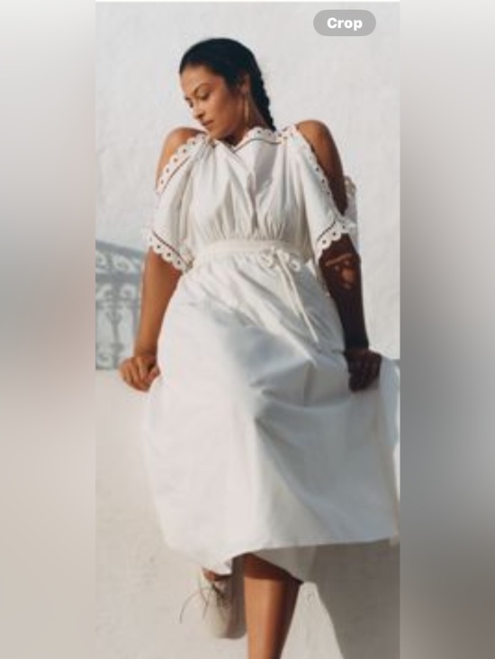 Mare Mare Dresses & Skirts - Anthropologie White Eyelet Off-Shoulder Midi Dress - Classic Summer Style